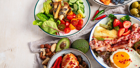 Cooked, healthy keto diet food.