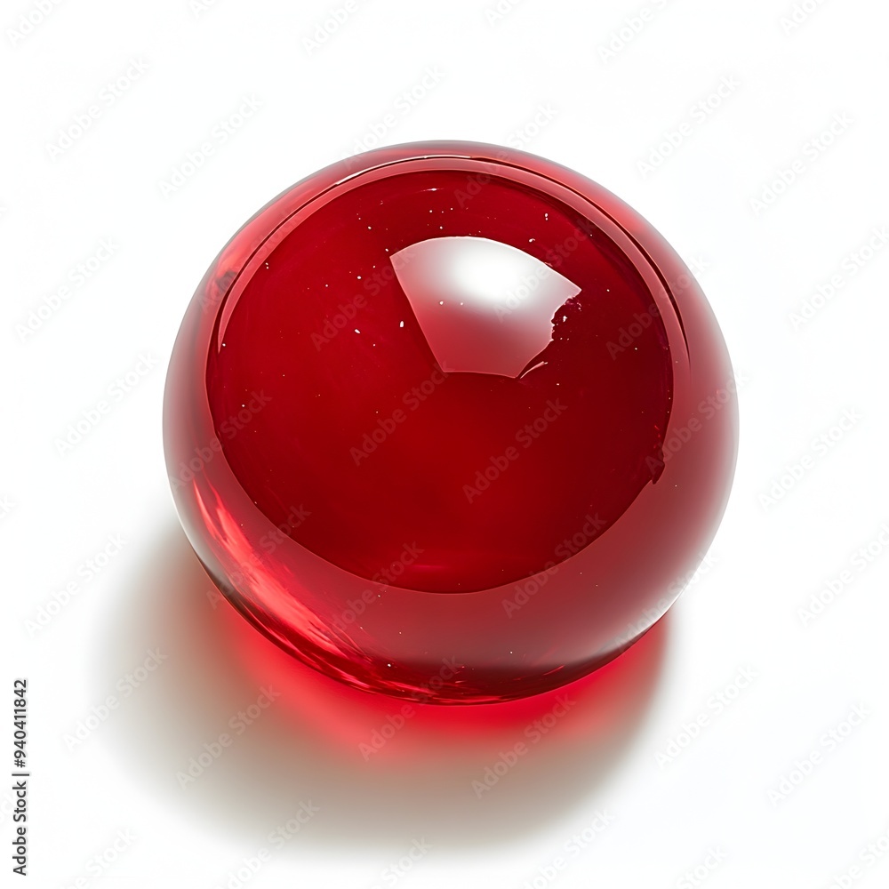 Poster elegant and sophisticated red paperweight placed at the center of a minimalist white background crea