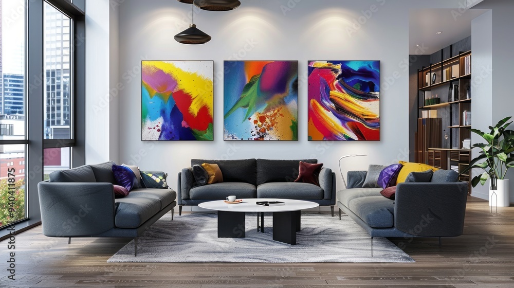 Canvas Prints vibrant liquid abstract background with flowing swirls of colorful paint, dynamic fluid art with mar