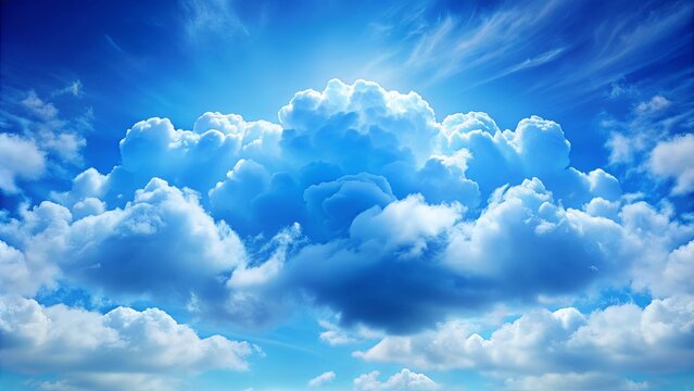 Cute bright blue cloud pattern in the sky, cloud, seamless, background, blue, cute, sky, whimsical,design, cartoon, fluffy