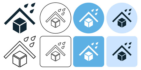 keep from water, rain, drip, splash for packaging delivering or cargo icon symbol ui and ux design, glyphs and stroke line icon