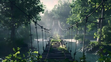 Misty Forest Bridge