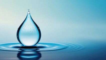 drop of water abstract blue abckground