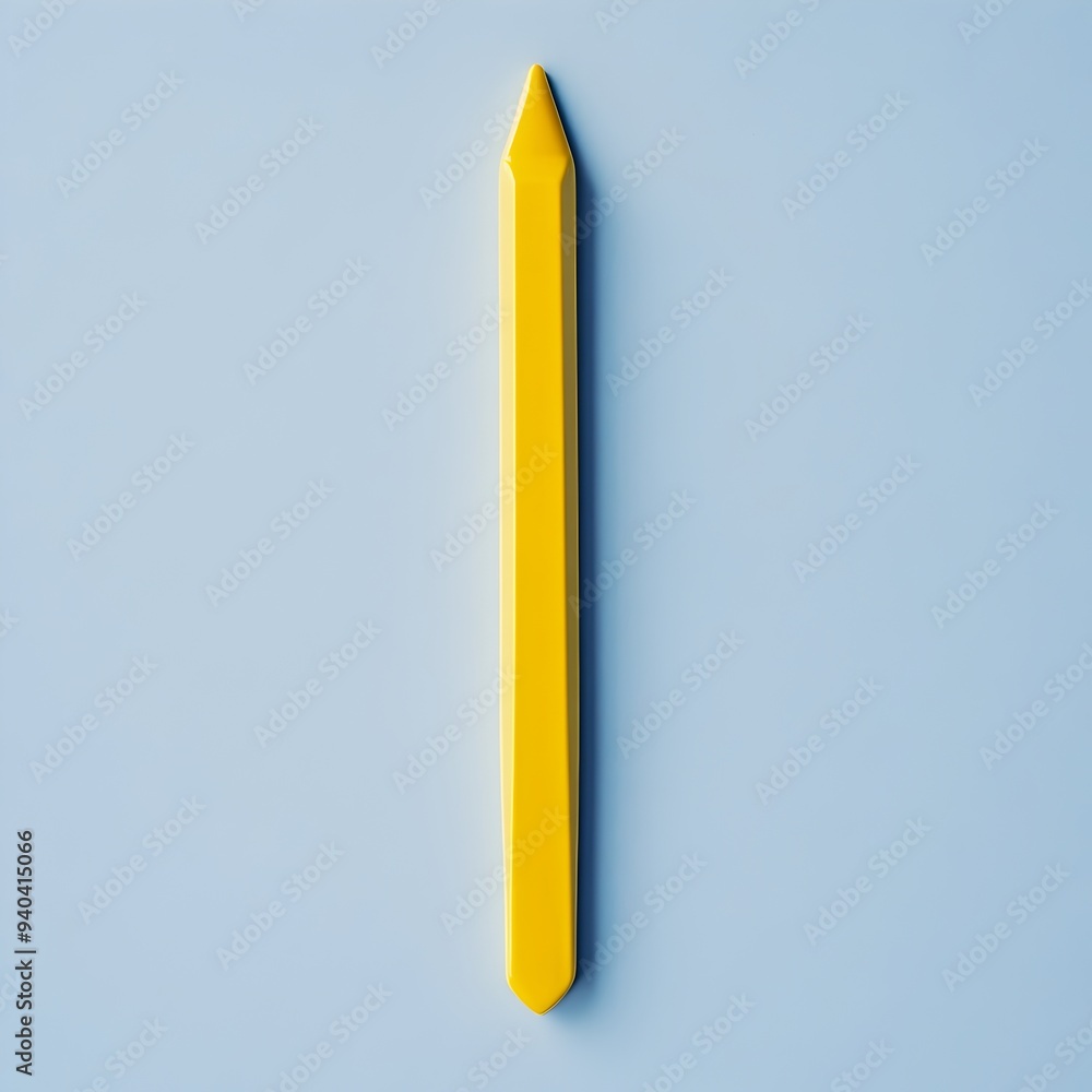 Poster a yellow letter opener placed at the center of a plain background showcasing its simple and function