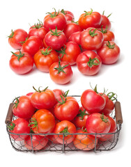 fresh tomatoes on white background 