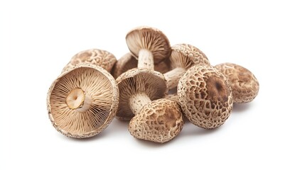 62. A small group of dried mushroom spores isolated on a white background