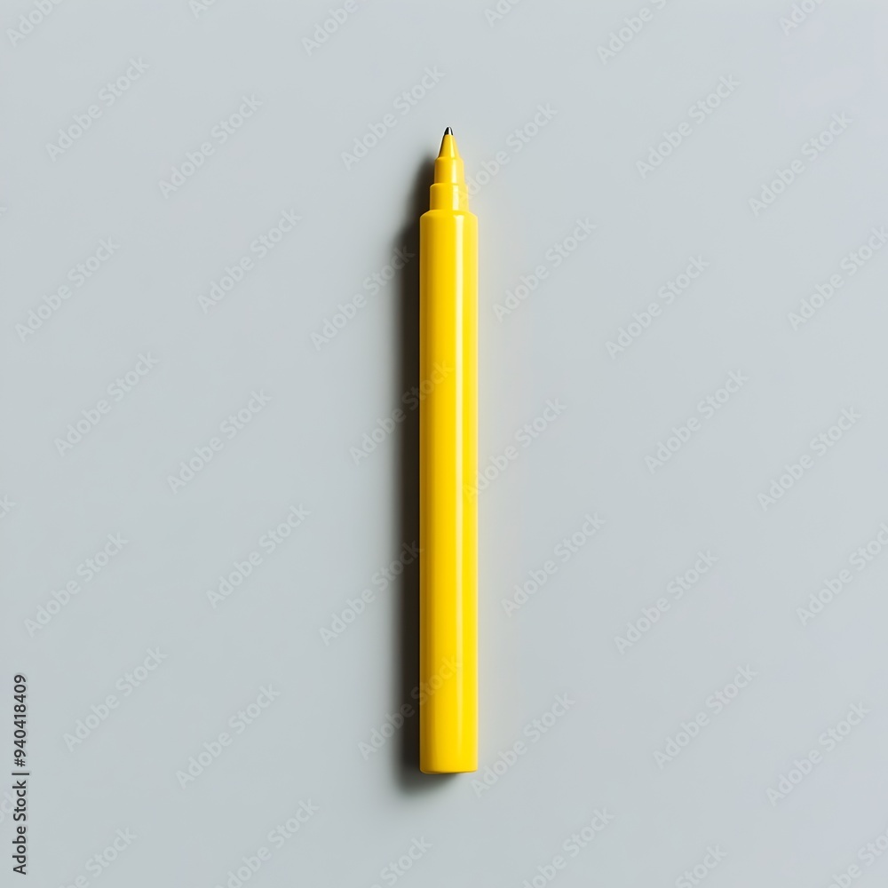 Aufkleber solitary yellow marker placed at the center of a plain background showcasing a minimalist and simpli