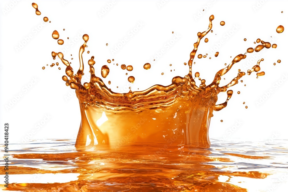 Aufkleber refreshing splash of orange liquid captured in motion, creating a visually appealing and dynamic sce
