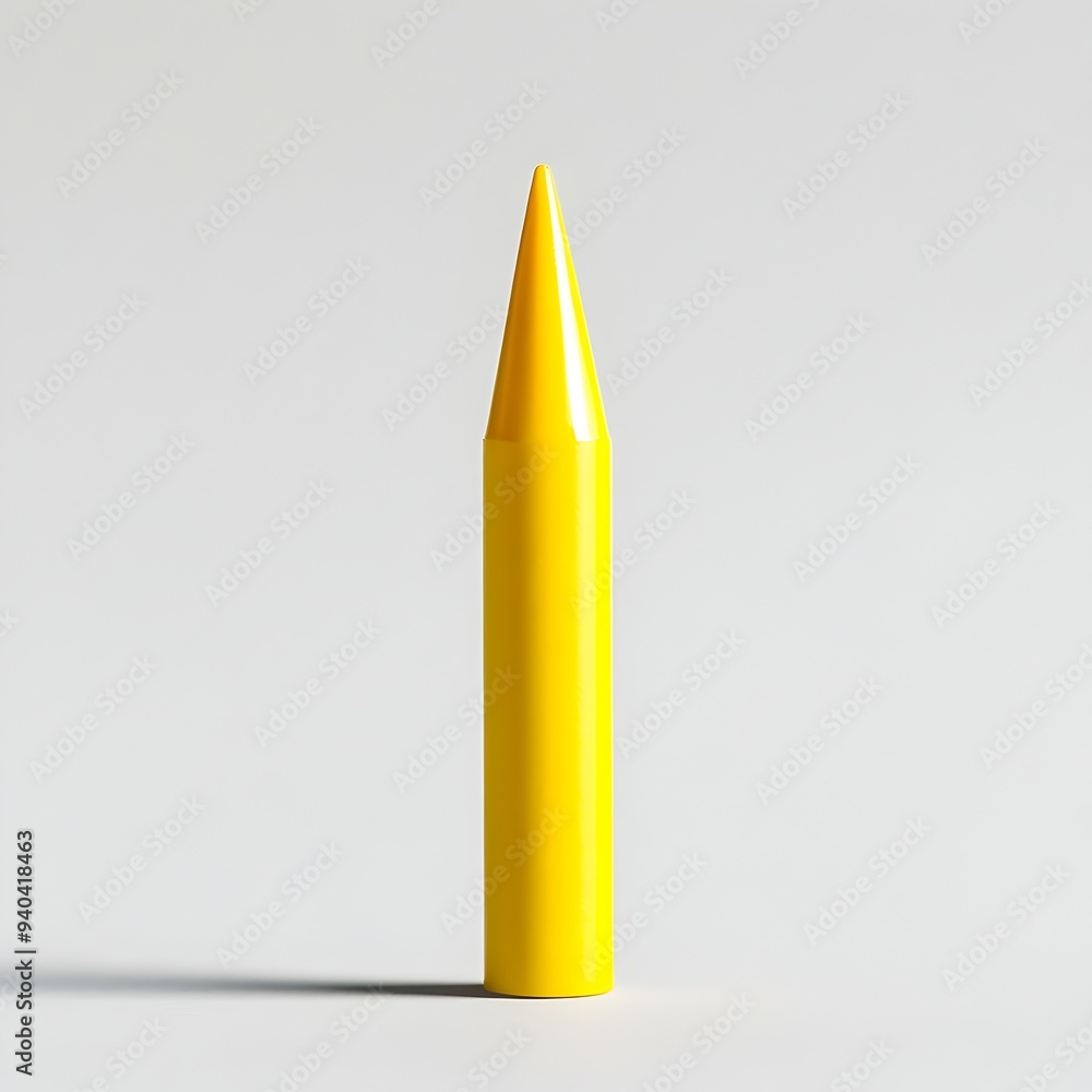 Aufkleber minimalist graphic design concept featuring a centered yellow marker isolated on a plain background 