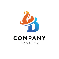 Obraz premium Letter D Flame logo icon vector