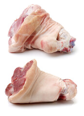 raw pork (leg) isolated on white background