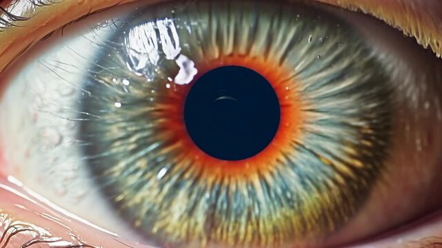 Detailed Human Eye Iris Expanding Pupil in Slow Motion 60fps 4K