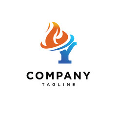 Letter Y Flame logo icon vector