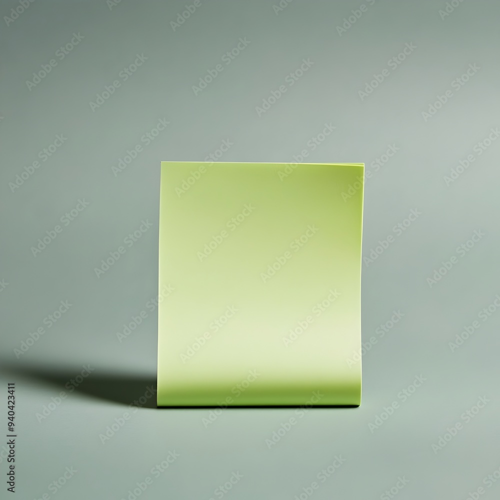 Poster closeup of a green sticky note roll placed centrally on a plain simple background the sticky note pr