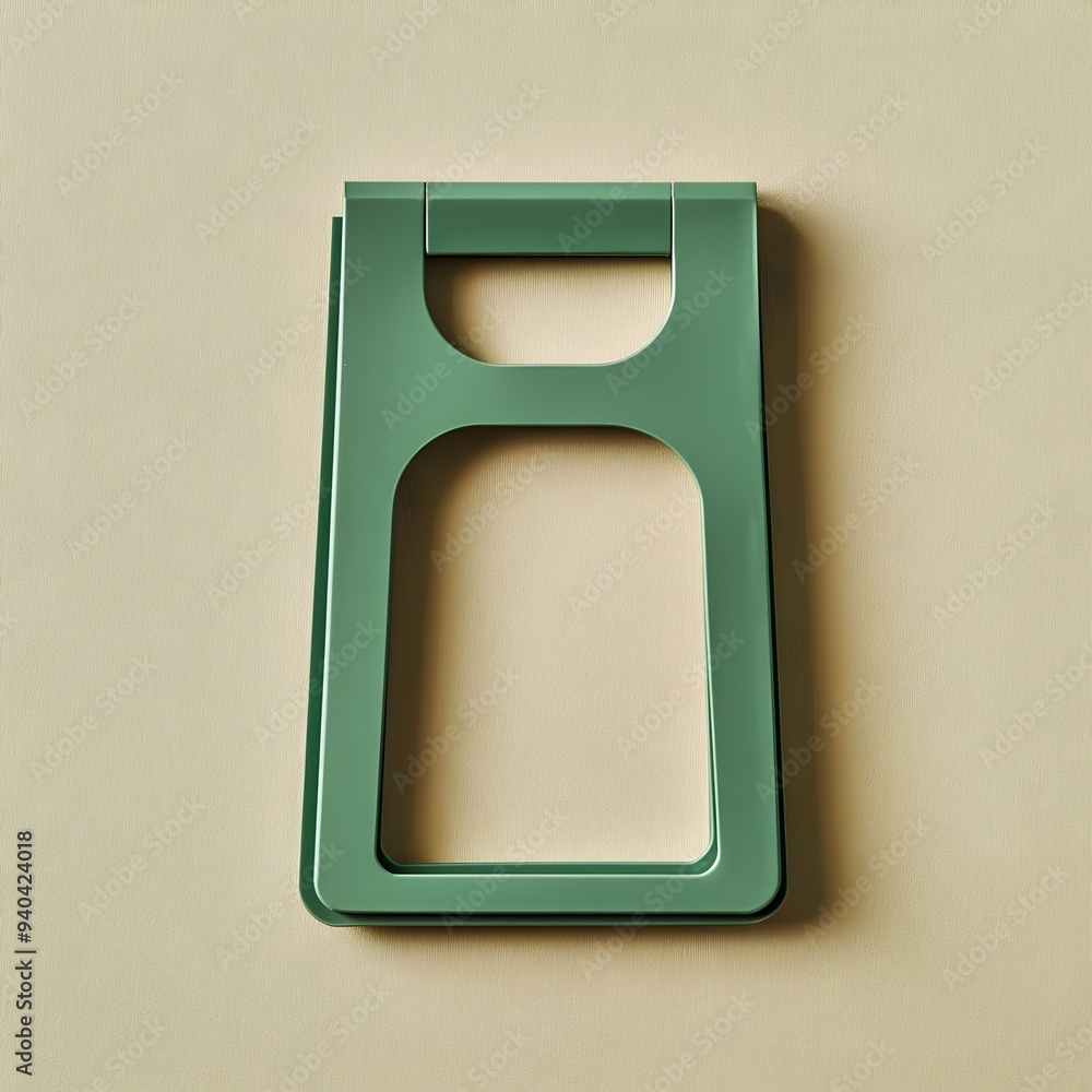 Aufkleber centered green paper cutter isolated on a plain background highlighting the minimalist and modern de