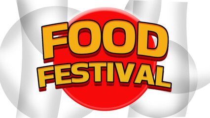 Editable text effect Food Festival word 3d Cartoon Cute template style premium vector