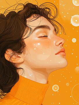 portrait of a woman with hair Mumps vaccination awareness poster