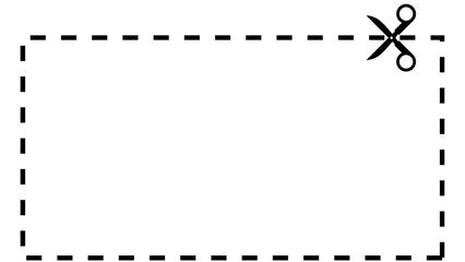 Cutting Dashed Line Coupen Vector Illustration with No Background Transparent