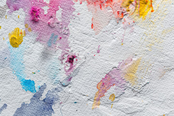 Fototapeta premium Detailed Texture of White Watercolor Paper with Stains
