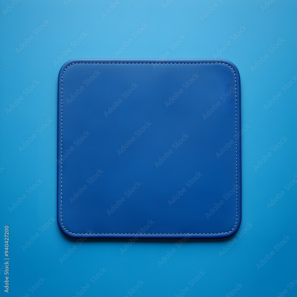 Aufkleber minimalist blue mouse pad placed at the center of a plain isolated surface simple clean and function