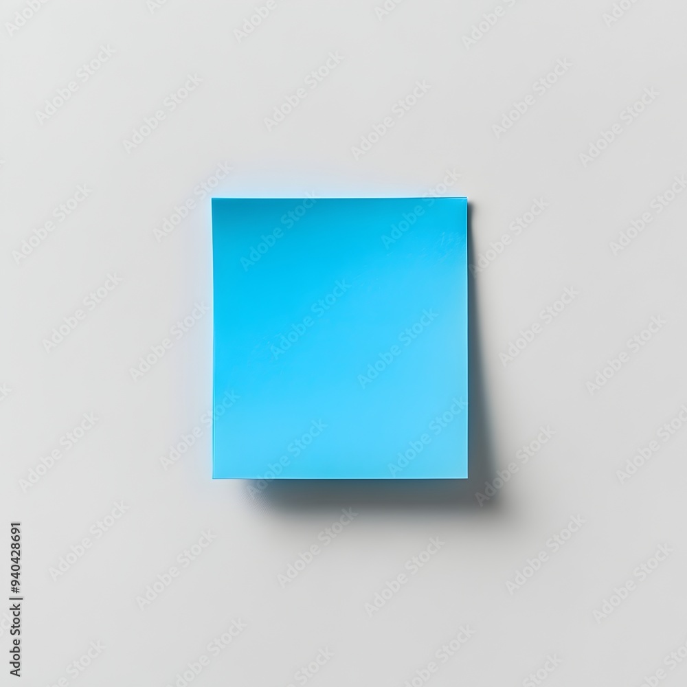 Poster a visually appealing blue sticky note holder placed at the center of a pristine white background sho