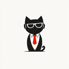 Obraz premium Cool Cat in Suit and Sunglasses.