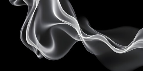 Naklejka premium Elegant Abstract Smoke Waves on Black Background