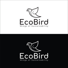 eco bird wordmark logo design