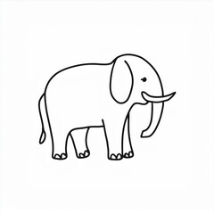 Fototapeta premium elephant illustration black icon isolated on white