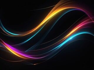 Naklejka premium Abstract color speed light curveblack technology background