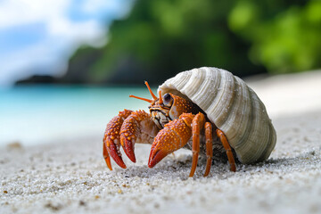 Hermit crab in the Seychelles