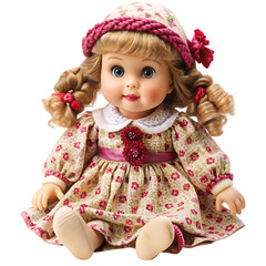 High-Resolution PNG Image of a Doll on a Pure White Background for Digital and Graphic Use