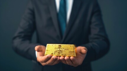 Businessman Carefully Analyzing Options and Gold Investment Opportunities for Maximizing Portfolio Growth and Profitability