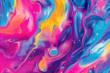 Colorful abstract liquid glass background. wallpaper neon. Fluid painting abstract texture. Intensive colorful mix of acrylic neon colors, ai