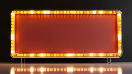 Timeless Nostalgia: Marquee Blank Sign in Vintage Design Shining Through the Night