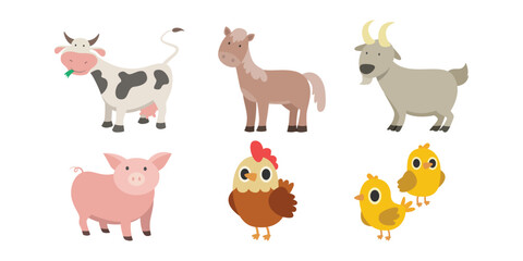 Livestock Animal Vector Illustrations for Agriculture