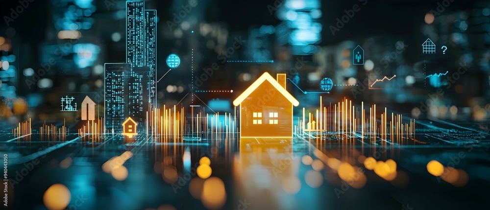 Poster dynamic digital data visualizations and infographics depict the complex interactions between economi