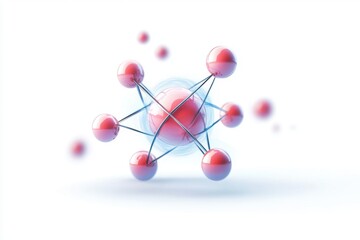 a neutron absorption process and atomic interactions, isolated on a white background.