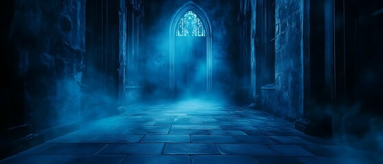 Haunting Gothic Castle Enveloped in Ghostly Mist and Ethereal Apparitions on Halloween Night   Moody Atmospheric and Supernatural Concept for Fantasy Horror and Mystery Genres