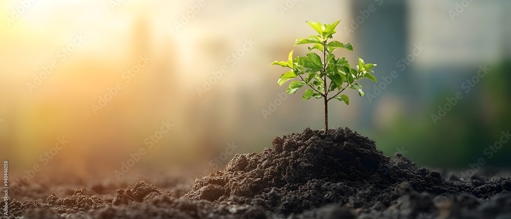 Aufkleber sustainable growth a conceptual representation of carbon offset through responsible practices in agr