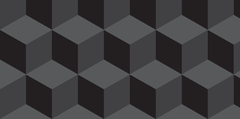 Abstract black and gray from cubes vector art background. Geometric tiles and mosaic creative stylish seamless pattern block cube background. minimal hexagon Cubes mosaic shape vector design.