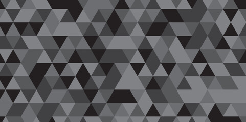 	
Abstract geometric black and gray background. seamless mosaic polygon triangle texture wallpaper. Triangle shape retro wall grid pattern geometric ornament vector square element background.