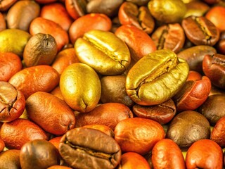 Rich aromas of roasted coffee beans unfold, calming and comforting with deep brown and golden hues, evoking a sense of serenity in every cup.