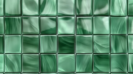 green tile texture, seamless pattern of green, glossy glass tiles with an exotic design