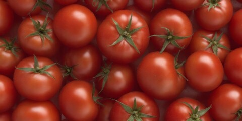 Vibrant Close-Up of Fresh Red Tomatoes with Green Leaves in Rand