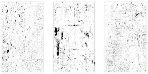  Distress illustration simply place over object, Set of Black and white grunge. Distress overlay texture. 