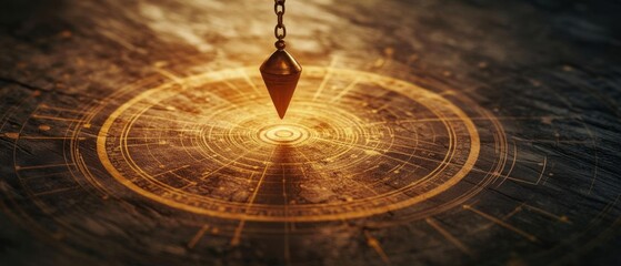 Astrological pendulum in motion Capture a pendulum swinging over an astrological chart