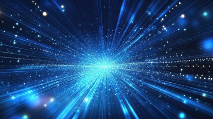 Naklejka premium Abstract Blue Light Burst