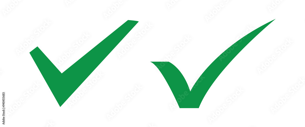Poster check mark icon in green color editable vector. tick mark icon.