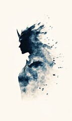 Epic Dungeons Warrior Profile with Shield - Mystical Aura and Muted Tones - Fantasy RPG Character Stock Image for Game Design and Artwork Inspiration